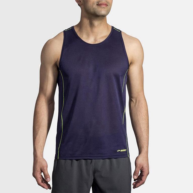 Brooks Ghost Mens Running Tank Top - Blue - Philippines (120846YEC)